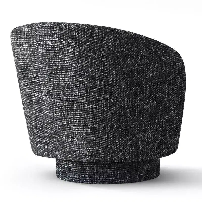 Fauteuil d'appoint pivotant moderne avec dossier incurvé, fauteuil en tissu rembourré avec assise matelassée pour salon ou chambre à coucher-Panipeachy