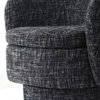 Fauteuil d'appoint pivotant moderne avec dossier incurvé, fauteuil en tissu rembourré avec assise matelassée pour salon ou chambre à coucher-Panipeachy