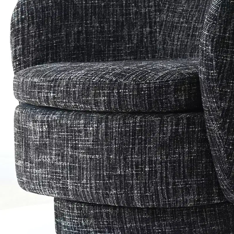 Fauteuil d'appoint pivotant moderne avec dossier incurvé, fauteuil en tissu rembourré avec assise matelassée pour salon ou chambre à coucher-Panipeachy