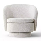 Fauteuil d'appoint pivotant moderne avec dossier incurvé, fauteuil en tissu rembourré avec assise matelassée pour salon ou chambre à coucher-Panipeachy