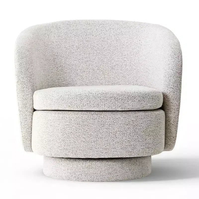 Fauteuil d'appoint pivotant moderne avec dossier incurvé, fauteuil en tissu rembourré avec assise matelassée pour salon ou chambre à coucher-Panipeachy