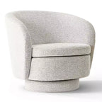 Fauteuil d'appoint pivotant moderne avec dossier incurvé, fauteuil en tissu rembourré avec assise matelassée pour salon ou chambre à coucher-Panipeachy