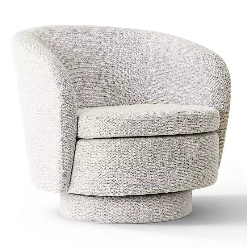 Fauteuil d'appoint pivotant moderne avec dossier incurvé, fauteuil en tissu rembourré avec assise matelassée pour salon ou chambre à coucher-Panipeachy