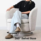 Fauteuil d'appoint pivotant moderne avec dossier incurvé, fauteuil en tissu rembourré avec assise matelassée pour salon ou chambre à coucher-Panipeachy
