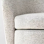 Fauteuil d'appoint pivotant moderne avec dossier incurvé, fauteuil en tissu rembourré avec assise matelassée pour salon ou chambre à coucher-Panipeachy