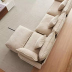 Canapé d'angle surdimensionné Acekool, canapé modulaire en chenille 3 places avec assise profonde et pouf, canapé convertible confortable pour salon
