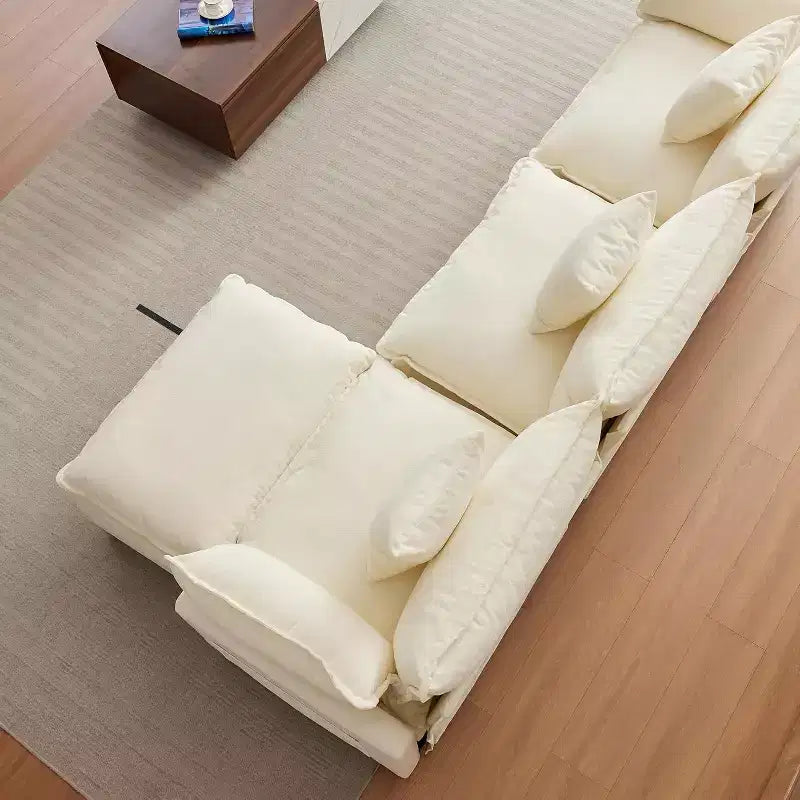 Canapé d'angle surdimensionné Acekool, canapé modulaire en chenille 3 places avec assise profonde et pouf, canapé convertible confortable pour salon
