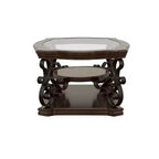 Coaster, Laney Table basse rectangulaire à plateau en verre 1 étagère, bordeaux intense