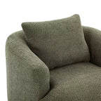 TUYOHW 38.2 Fauteuil pivotant, Fauteuil d'appoint rembourré avec ressorts ensachés, assise profonde, coussin décoratif, chaise longue pour salon, chambre à coucher
