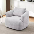 TUYOHW 38.2 Fauteuil pivotant, Fauteuil d'appoint rembourré avec ressorts ensachés, assise profonde, coussin décoratif, chaise longue pour salon, chambre à coucher