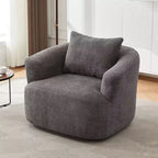 TUYOHW 38.2 Fauteuil pivotant, Fauteuil d'appoint rembourré avec ressorts ensachés, assise profonde, coussin décoratif, chaise longue pour salon, chambre à coucher