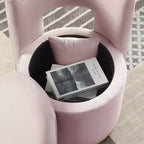 TUYOHW Fauteuil Pivotant d'Appoint, Chaise Courbe Rembourrée en Velours avec Base en Métal Doré, Fonction de Rangement, Fauteuil de Salon pour Salon, Chambre de Bébé, Chambre à Coucher