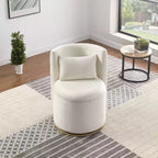TUYOHW Fauteuil Pivotant d'Appoint, Chaise Courbe Rembourrée en Velours avec Base en Métal Doré, Fonction de Rangement, Fauteuil de Salon pour Salon, Chambre de Bébé, Chambre à Coucher
