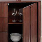 Buffet Teamson Home Potomac moderne bohème en bois massif avec 3 tiroirs, 2 portes, étagère réglable et rangement à ouverture par pression