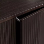 Buffet Teamson Home Potomac moderne bohème en bois massif avec 3 tiroirs, 2 portes, étagère réglable et rangement à ouverture par pression