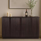 Teamson Home Potomac Modern Boho Solid Wood Sideboard with 3 Drawers, 2 Doors, Adjustable Shelf, & Push to Open Storage