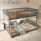 GDFStudio Carol Lit superposé en bois avec barrières de sécurité et échelle, design convertible