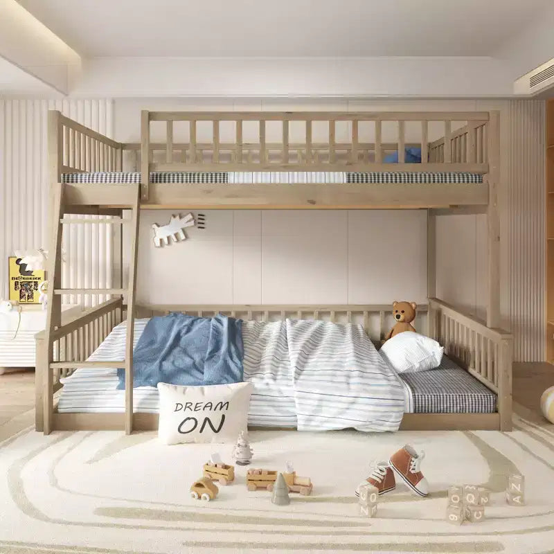 GDFStudio Carol Lit superposé en bois avec barrières de sécurité et échelle, design convertible