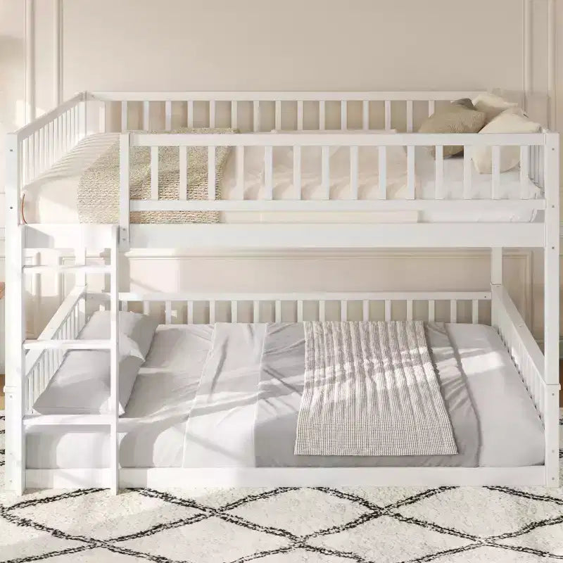 GDFStudio Carol Lit superposé en bois avec barrières de sécurité et échelle, design convertible