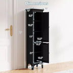 Meuble de salle de bain Costway de 160 cm de haut avec 2 portes à persiennes et étagère réglable, pieds surélevés Gris/Noir/Blanc/Marron