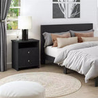 Tables de chevet Galano Modern à 2 tiroirs avec étagère de rangement, lot de 2, 57,9 cm L x 39,9 cm P x 68,1 cm H