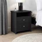 Tables de chevet Galano Modern à 2 tiroirs avec étagère de rangement, lot de 2, 57,9 cm L x 39,9 cm P x 68,1 cm H