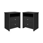 Tables de chevet Galano Modern à 2 tiroirs avec étagère de rangement, lot de 2, 57,9 cm L x 39,9 cm P x 68,1 cm H