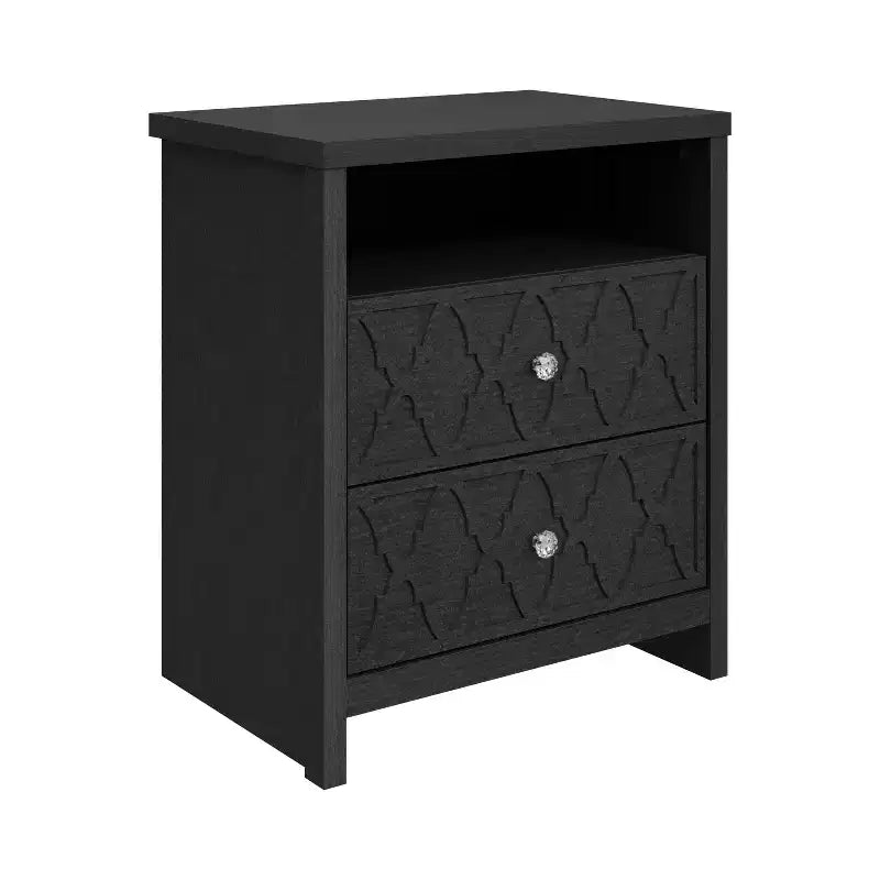 Tables de chevet Galano Modern à 2 tiroirs avec étagère de rangement, lot de 2, 57,9 cm L x 39,9 cm P x 68,1 cm H
