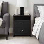 Tables de chevet Galano Modern à 2 tiroirs avec étagère de rangement, lot de 2, 57,9 cm L x 39,9 cm P x 68,1 cm H