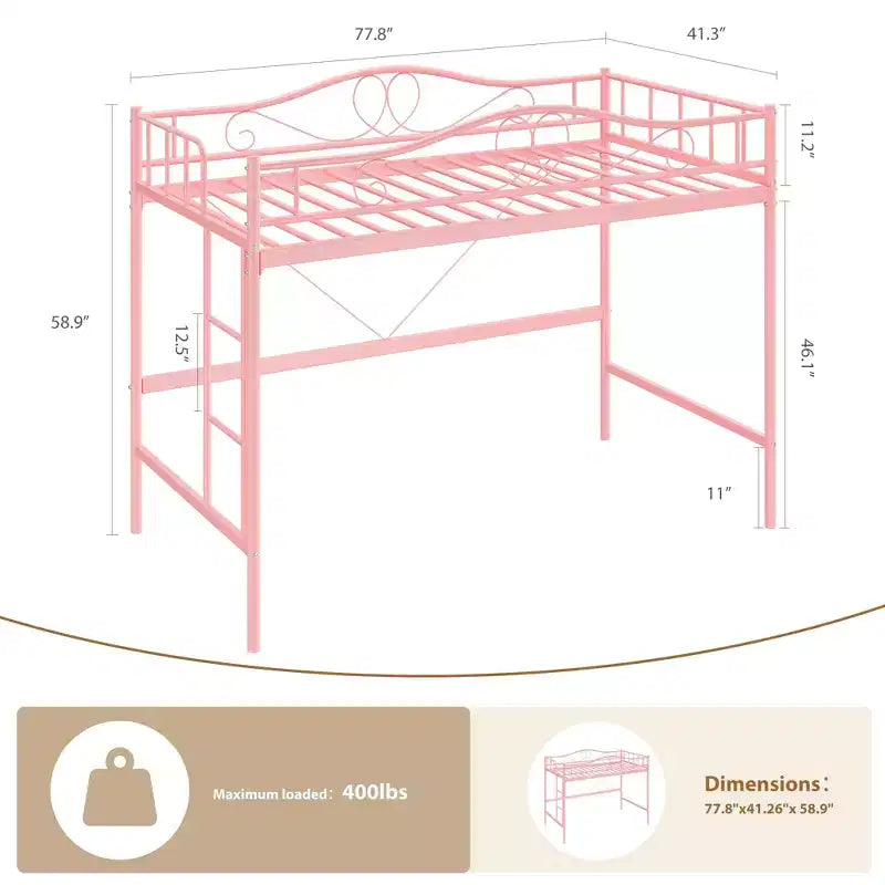 Lit superposé jumeau sur jumeau, lit superposé jumeau avec échelle et garde-corps pleine longueur, métal robuste capacité de poids de 181 kg, conception peu encombrante