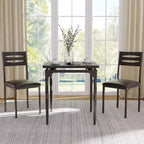 Table de salle à manger, ensemble table à manger 3 pièces pour 2 personnes, avec pieds de table en spirale, design moderne et peu encombrant pour salle à manger, appartement, noir