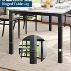 Table à manger rectangulaire de 2 m, style industriel moderne, plateau en MDF, pieds en métal, coins arrondis, pour cuisine familiale