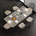 2m Rectangular Dining Table  Modern Industrial MDF Top Metal Legs Rounded Corners for Family Kitchen