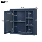 FAMYYT Armoire de toilette rectangulaire à surface de fixation en MDF de 30 po L x 28 po H avec miroir et étagères ouvertes