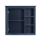 FAMYYT Armoire de toilette rectangulaire à surface de fixation en MDF de 30 po L x 28 po H avec miroir et étagères ouvertes