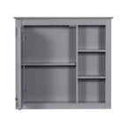 FAMYYT Armoire de toilette rectangulaire à surface de fixation en MDF de 30 po L x 28 po H avec miroir et étagères ouvertes