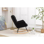 MAYEERTY Fauteuil à Bascule en Tissu Teddy pour Chambre d'Enfant, Utilisation en Intérieur (Salon), Noir