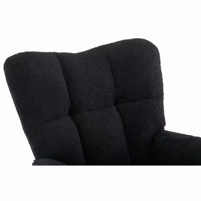 MAYEERTY Fauteuil à Bascule en Tissu Teddy pour Chambre d'Enfant, Utilisation en Intérieur (Salon), Noir