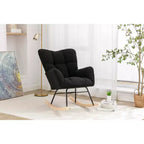 MAYEERTY Fauteuil à Bascule en Tissu Teddy pour Chambre d'Enfant, Utilisation en Intérieur (Salon), Noir