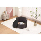 Chaise pivotante MAYEERTY en tissu Teddy avec rangement, coussin de dossier, salon, kaki