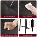 Lot de 4 tabourets de bar, tabourets de bar de cuisine de 63,5 cm avec coussin épais, dossier et repose-pieds, pour salle à manger, cuisine
