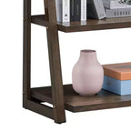 Étagère échelle 5 niveaux TUYOHW, meuble de rangement avec cadre en bois d'hévéa, bibliothèque pour chambre, salon, bureau, cuisine