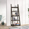 TUYOHW 5-Tier Ladder Shelf,Storage Rack with Rubberwood Frame,Bookcase for Bedroom,Living Room,Home Office,Kitchen