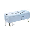Banc de rangement ottoman en fausse fourrure TUYOHW, banc de lit avec rangement, pieds en métal doré, banc de bout de lit rembourré moderne pour salon, chambre à coucher, entrée