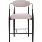 Covelle Arm Counter Stool (Set of 2) - BST6403A - Black Gold/Dove Grey - Safavieh