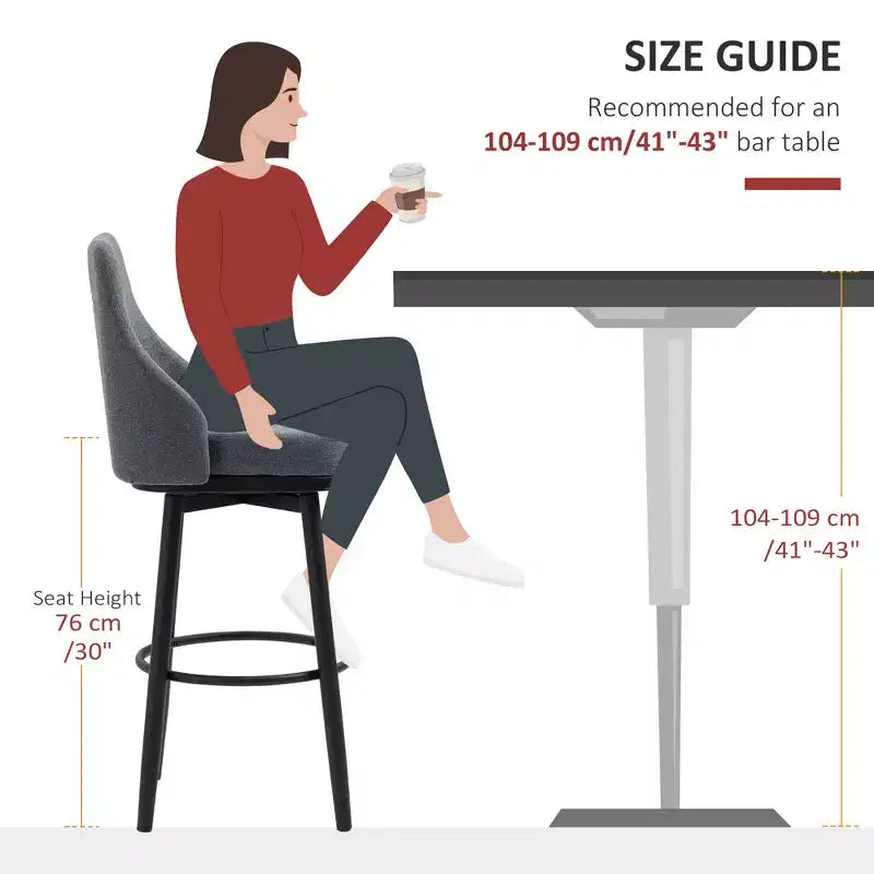 Tabourets de bar modernes, lot de 2 chaises de cuisine pivotantes