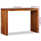 vidaXL Table console en bois massif finition miel 110x40x76 cm