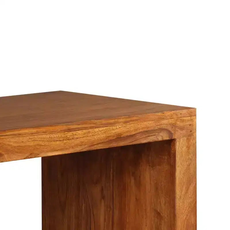 vidaXL Table console en bois massif finition miel 110x40x76 cm