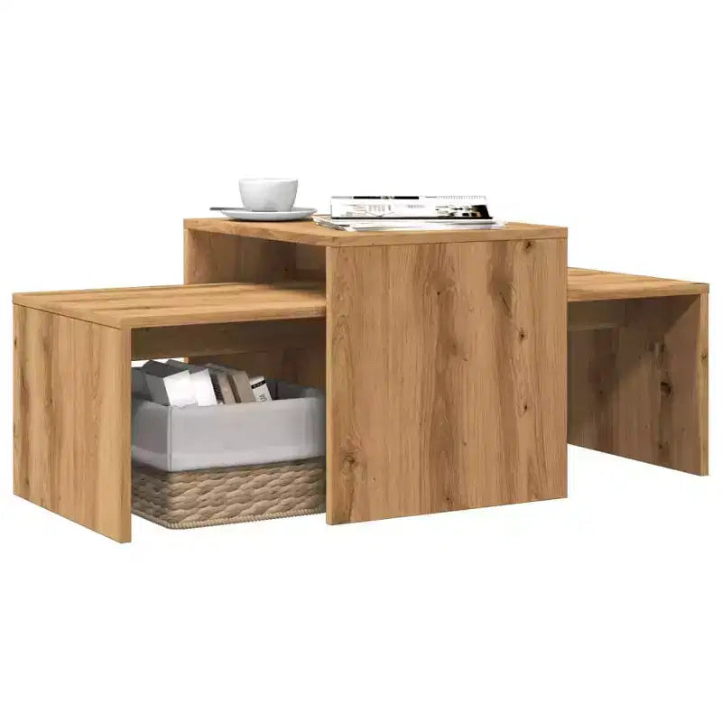 vidaXL Table basse Chêne fumé Bois d'ingénierie Moyen Élégant