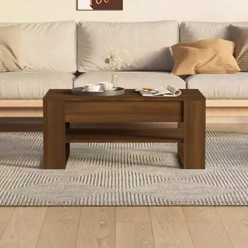 vidaXL Table basse blanche en bois d'ingénierie Table basse moyenne